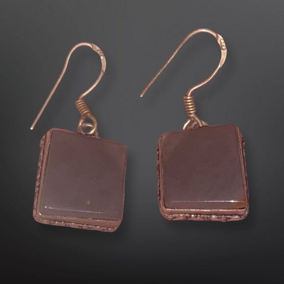 Purple/Gray Agate Sterling Silver Hook Earrings - Picture 8 of 8